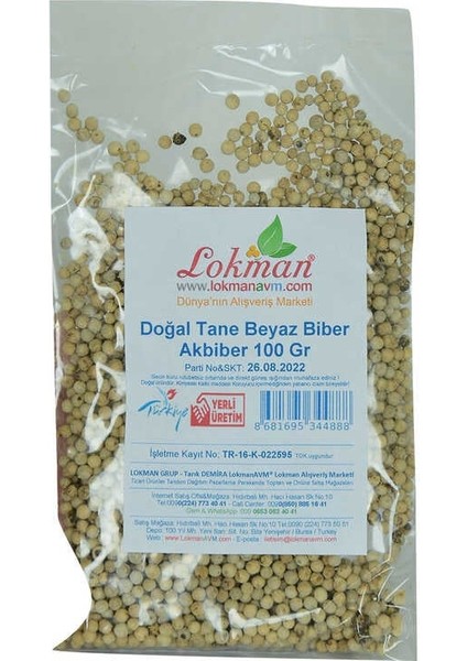 Doğal Tane Akbiber Beyaz Biber Beyaz Karabiber 100 gr Paket fiyatları