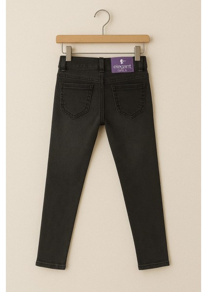 Yıldız Baskılı Kız Çocuk Jean Siyah modelleri