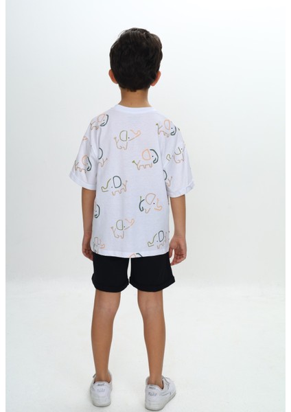 Erkek Çocuk Fil Baskılı Şortlu Takım indirimleri