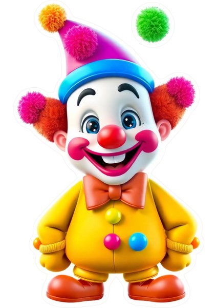 5 Adet 6X10 cm Palyaço Sticker Laptop Kask Araba Motor Defter Sticker