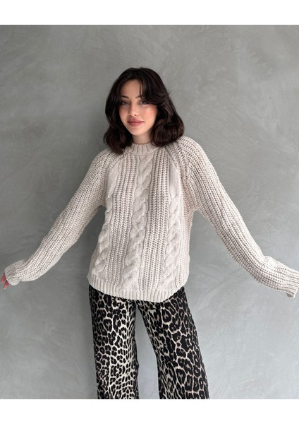 Bisiklet Yaka Örgü Desenli Triko Kazak modelleri