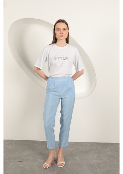 Modal Kumaş Duble Paça Kadın Pantolon-Bebemavi