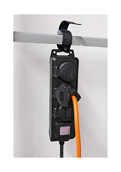 IP44 Lisanslı Montajlanabilir 3 Soketli 2 Metre Kablolu Dış Mekan Prizi