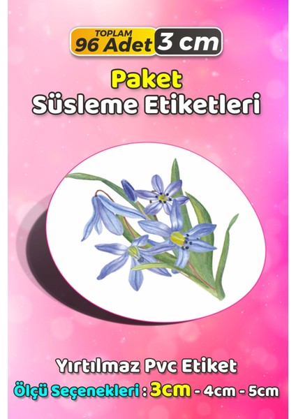 Ambalaj Kargo Hediye Paketleme Etiketi Model 641 - 100 Adet 3cm