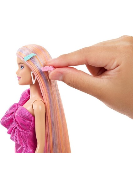 Nessiworld JDC85 Barbie Upuzun Muhteşem Saçlı Bebekler Pembe Saçlı Bebek fırsatları