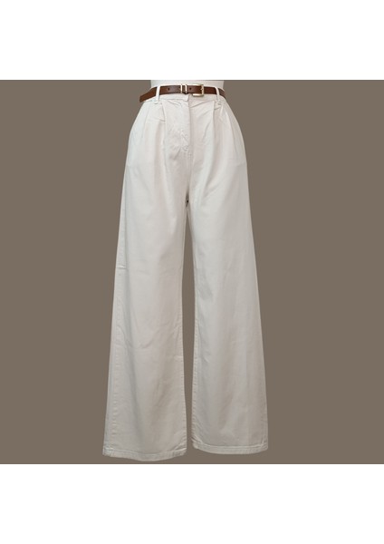 Kemerli Pamuk Pantolon