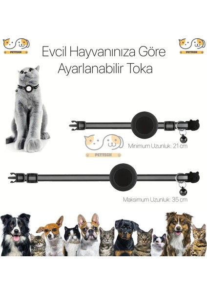Airtag'li Kedi Tasması - Evcil Hayvanlar İçin Özel Tasarım modelleri