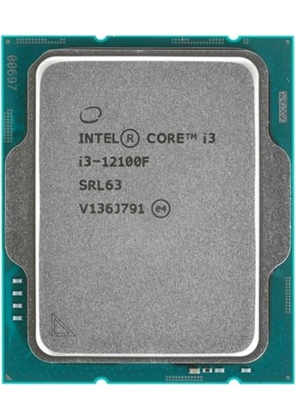 Core I3 12100F Tray 3.3 Ghz 4 Çekirdek 12MB Cache LGA1700 Soket 10NM Kutusuz Işlemci