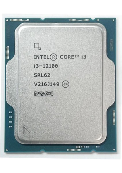 Alder Lake Core I3 12100 Tray 3.3ghz 1700P 12MB (60W) UHD730 Kutusuz Işlemci