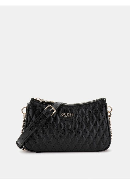 Kadın Siyah Betula Mini Üstten Fermuarlı Crossbody Çan