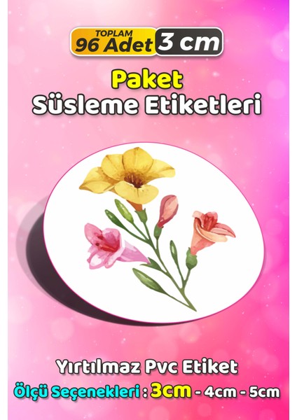 Ambalaj Kargo Hediye Paketleme Etiketi Model 696 - 100 Adet 3cm