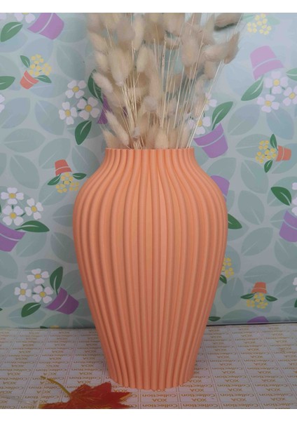 Dikey Çizgili Kabartmalı Modern Vazo | 3D Özel Tasarım modelleri