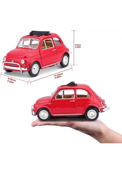 Nessiworld 22099 Burago Fiat 500L 168 Kırmızı 1:24 -Sunman