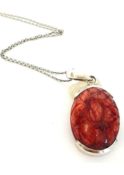 Mercan Taşlı Gümüş Bayan Kolye fiyatları