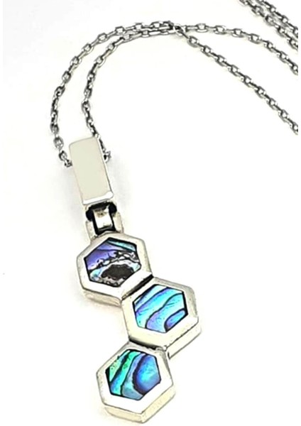 Okyanus sedefi gümüş kolye