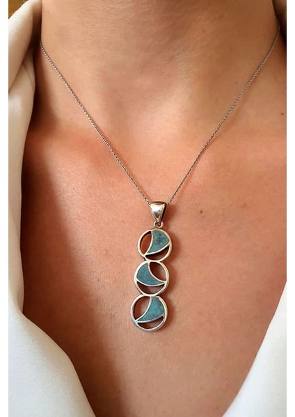 turkuaz taşlı gümüş kolye