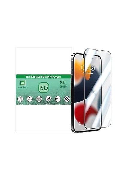 ml Me-Likee Iphone 15 Pro ile Uyumlu 6d Ekran Koruyucu, Anti-Statik, Tam Kaplama, Kolay Kurul