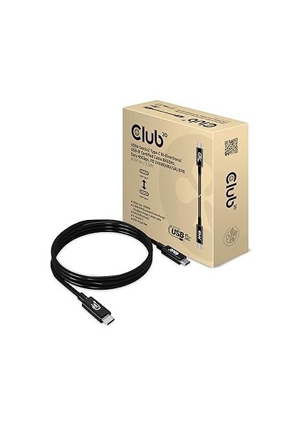 Club 3D Usb4 G3X2 Tip C Bi-Yönlü Usb-If Sertifikalı Kablo 8K60Hz, Veri 40GBPS, Pd 240W Epr St./st