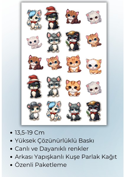 Sevimli Kedi Temalı Sticker Planner Ajanda Bullet Journal Için Uygun fiyatları