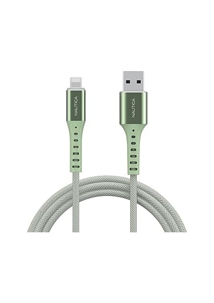 C65 Mfi Lightning To Usb-A 12W Örgülü Hızlı Şarj ve Data Kablosu 1.2m Yeşil