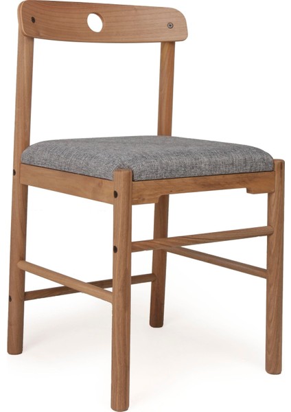 Alaçatı Ceviz Gri Sandalye, Masif Ahşap Sandalye, Iskandinav Sandalye, Retro Sandalye, Modern