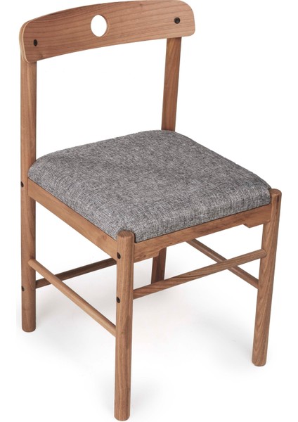 Alaçatı Ceviz Gri Sandalye, Masif Ahşap Sandalye, Iskandinav Sandalye, Retro Sandalye, Modern