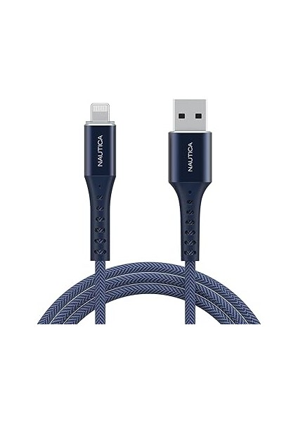 C65 Mfi Lightning To Usb-A 12W Örgülü Hızlı Şarj ve Data Kablosu 2.1m Navy