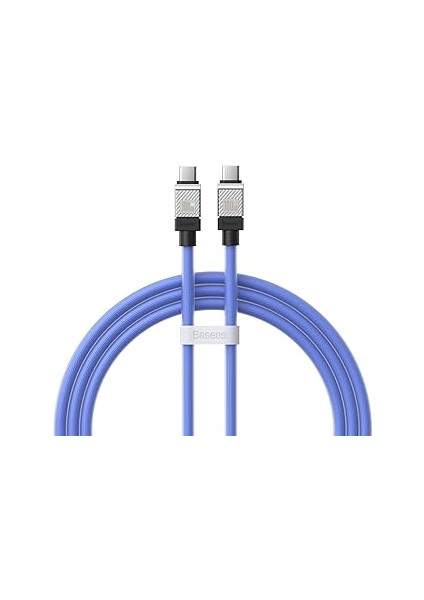 Coolplay Serisi Hızlı Şarj Kablosu Type-C To Type-C 100W, 1m, Mavi