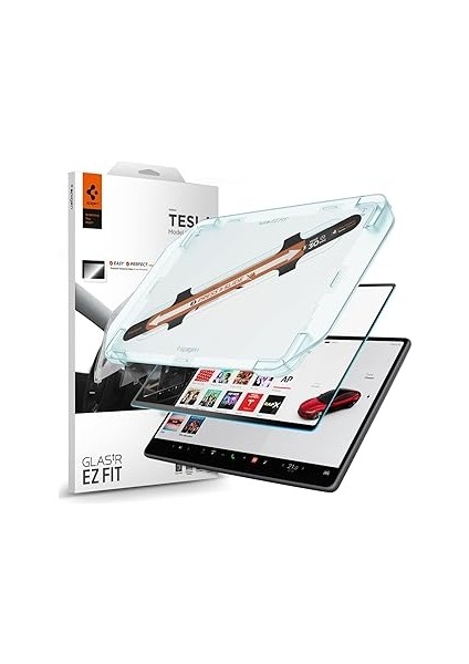 Tesla Model 3 (2024) Uyumlu Cam Ekran Koruyucu Glas.tr Ez Fit Anti-Glare (1 Adet) - AGL07152