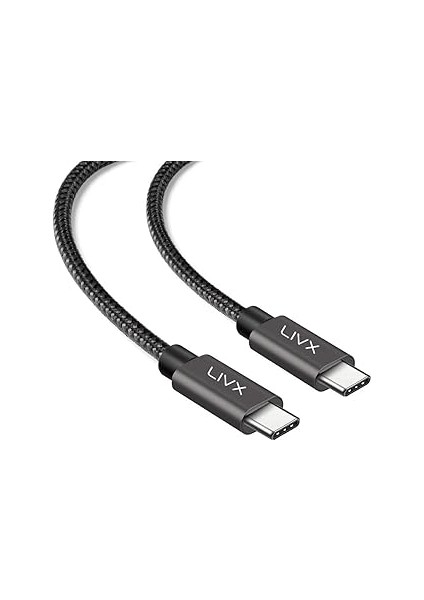 Lid 100W 5A Type C To Type C Iphone 15 Pro Max Plus Hızlı Şarj ve Data Kablosu Halat Örgülü