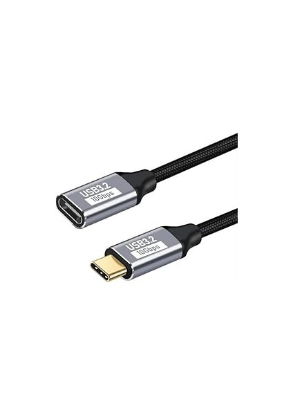 Coofbe Örgü Kablo 1mt Type-C Uzatma Kablosu 10GBPS Veri ve Görüntü Aktarım 5A Pd Hızlı Şarj Kablo