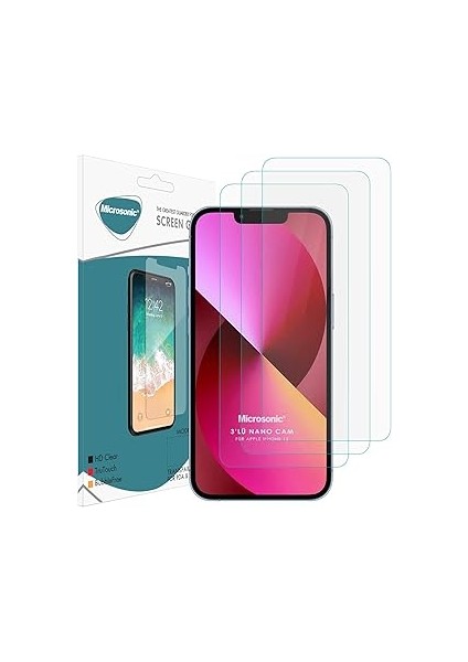 Iphone 13 Scre Protector Na Glass Cam Ekran Koruyucu (3'lü Paket) [ıphone 13 I