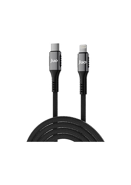 Juo 27W USB Type-C To Lightning Iphone Ipad Örgülü Hızlı Şarj ve Data Kablosu 2 Metre