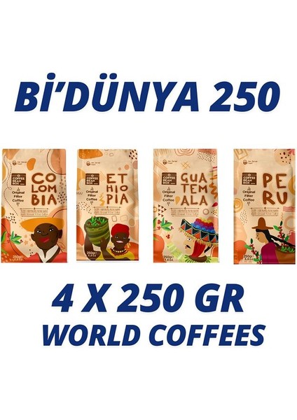 Bi'dünya Filtre Kahve World Coffees 250 Ler (4x 250 Gr)