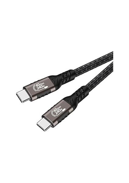 QG01 Type-C To Type-C Usb4 Pd Data Kablosu 240W 40GBPS 8K@60Hz 0.5 Metre Siyah