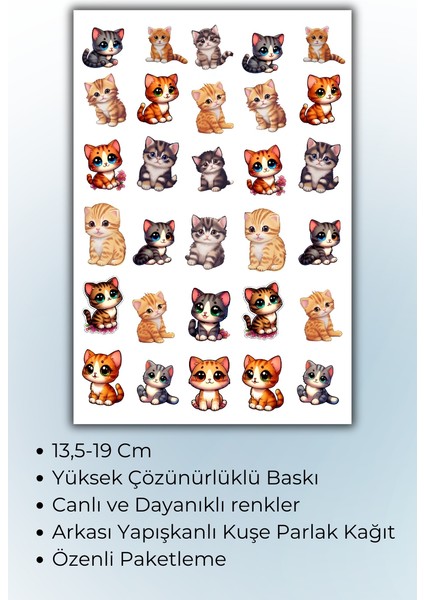 Sevimli Kedi Temalı Sticker Planner Ajanda Bullet Journal Için Uygun fiyatları