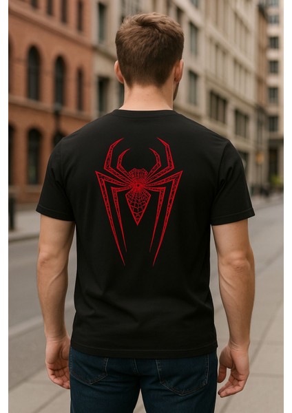 Bozz&bozz Collection Unisex Oversize Big Red Spider T-Shirt modelleri