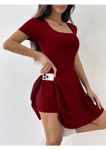 Bozz&bozz Collection Kadın Yazlık U Yaka Altı Şortlu Elbise