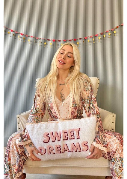 Somon Flore Exclusive Örme Sabahlıklı Kadın Pijama Takımı