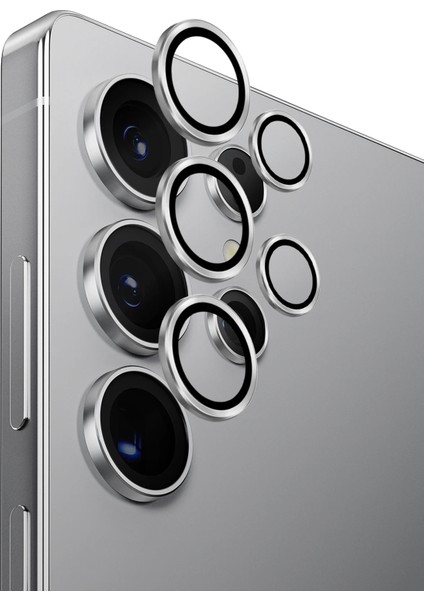 Samsung Galaxy S25 Ultra Kamera Lens Koruyucu Alüminyum Çerçeve Aluguard Serisi Oleofobik Yüzey