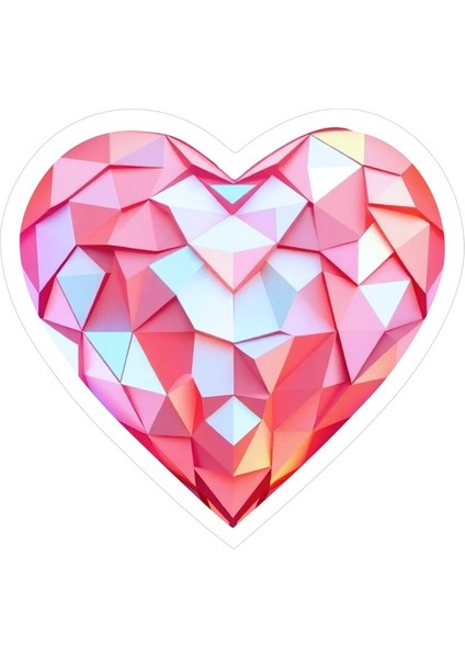 5 Adet 10X10 cm Piksel Kalp Laptop Kask Araba Motor Defter Sticker