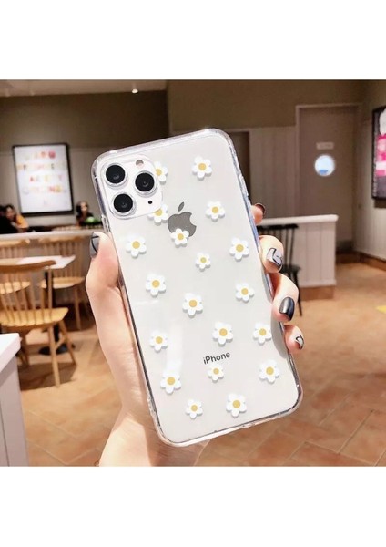 Xiaomi Mi Max 3 Minik Papatya Desenli Şeffaf Kılıf