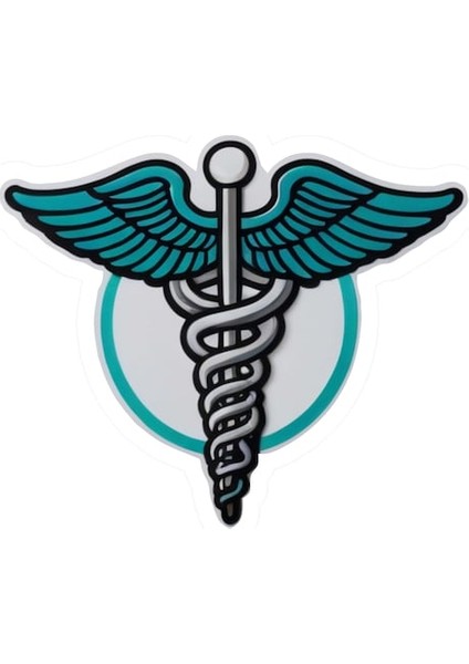 5 Adet 10X10 cm Caduceus Sticker Laptop Kask Araba Motor Defter Sticker