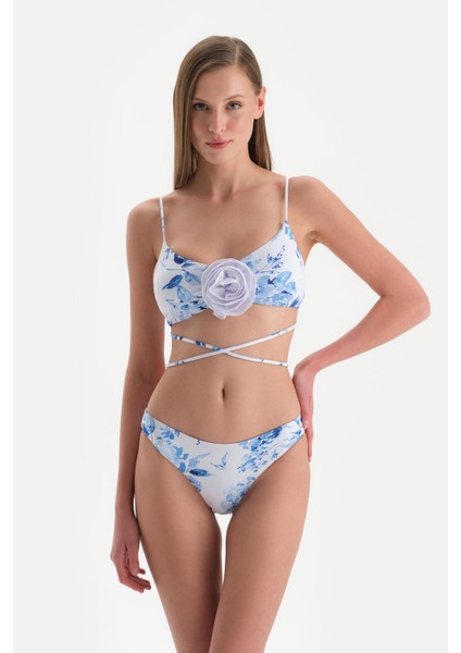 Beyaz-Mavi Yüksek Bel Bikini Altı fırsatları