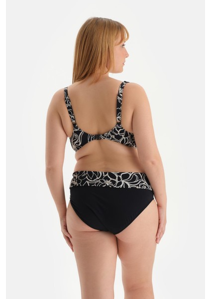 Beyaz-Siyah Yüksek Bel Bikini Alt fiyatları