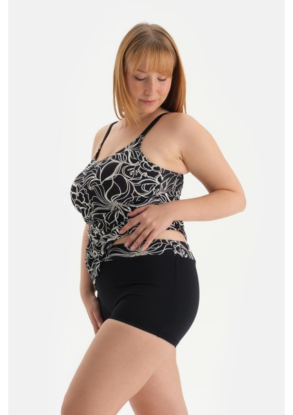 Beyaz-Siyah Toparlayıcı Kısa Şort Bikini Altı modelleri