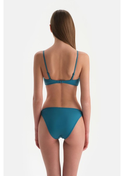Petrol Mavi Orta Bel Bikini Alt