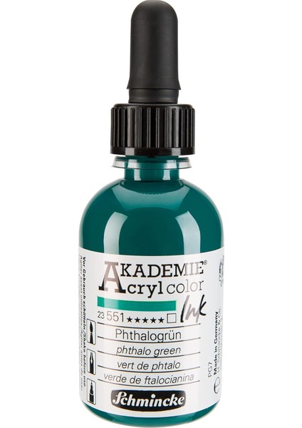 Akademie Akrilik Mürekkep 50 ml 551 Phthalo Green