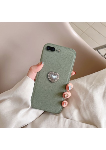 Apple iPhone 8 Plus Uyumlu Kılıf Zebana Velvix Silikon Kılıf Yeşil