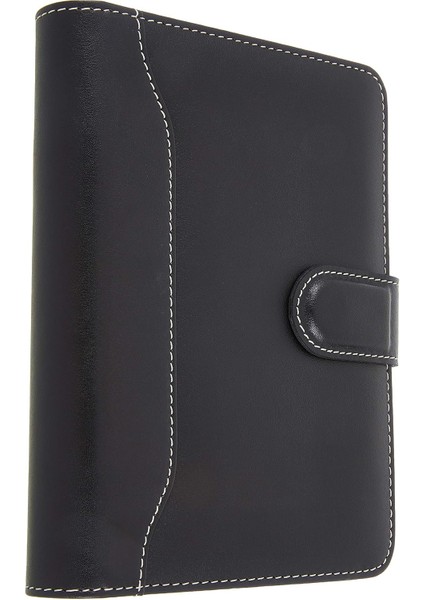 4650 Ajanda Tarihsiz Çizgili 14X20 Cm. Ajanda/defter Hesap Makineli Suni Deri Organizer, Siyah